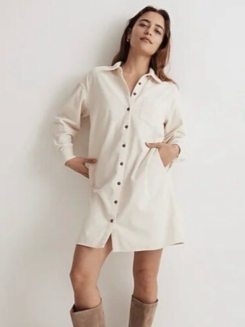 Madewell Corduroy Button Front Dress M